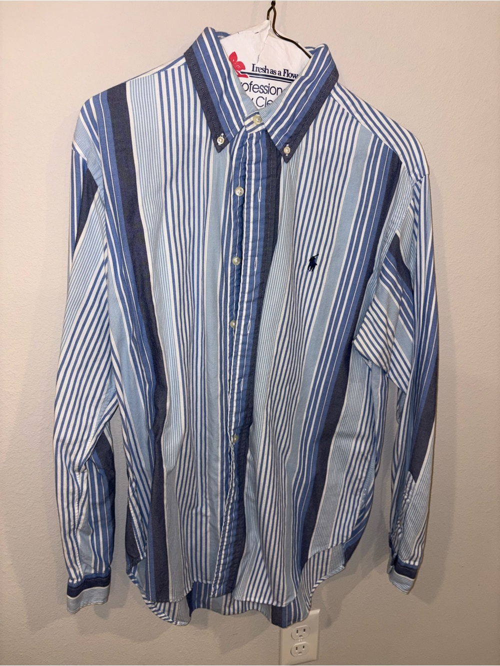 Polo Ralph Lauren Striped Button-Down Shirt in Blue and White